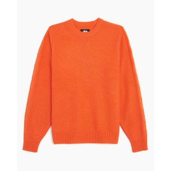 Stussy Stripe Men's Sweater Safety Orange size SMALL